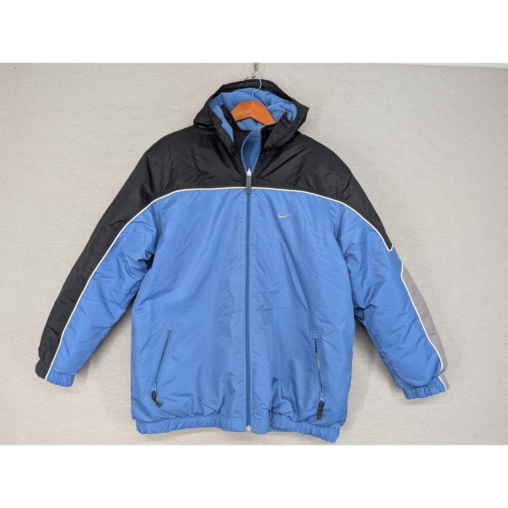 Nike Coat Boys 18-20 XL Blue Reversible Fleece Removable Hood